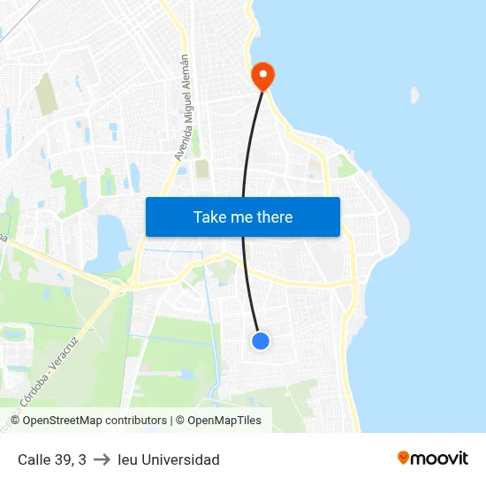 Calle 39, 3 to Ieu Universidad map