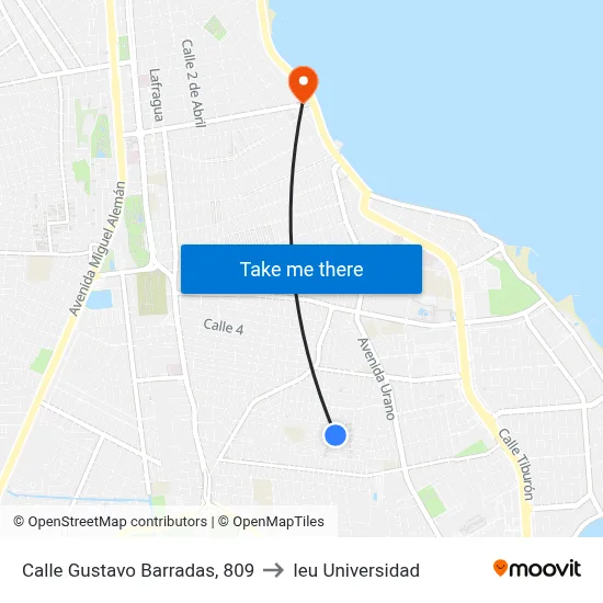 Calle Gustavo Barradas, 809 to Ieu Universidad map