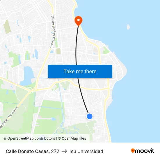 Calle Donato Casas, 272 to Ieu Universidad map