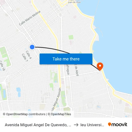 Avenida Miguel Angel De Quevedo, 5145 to Ieu Universidad map