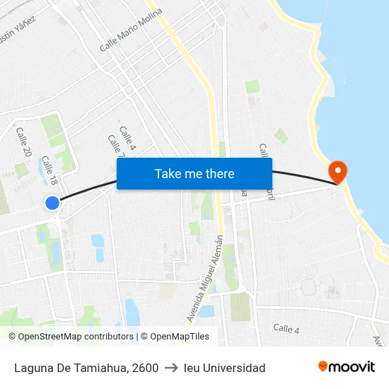 Laguna De Tamiahua, 2600 to Ieu Universidad map