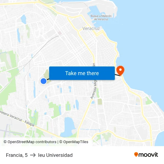 Francia, 5 to Ieu Universidad map
