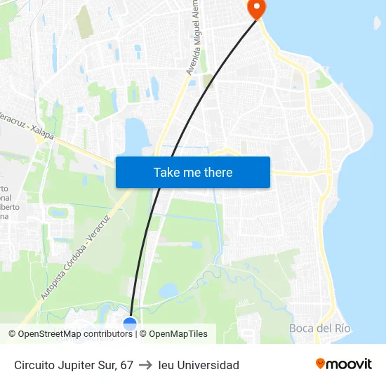 Circuito Jupiter Sur, 67 to Ieu Universidad map