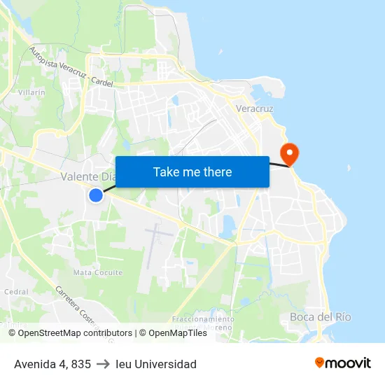 Avenida 4, 835 to Ieu Universidad map