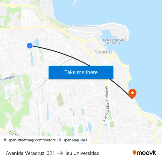 Avenida Veracruz, 321 to Ieu Universidad map