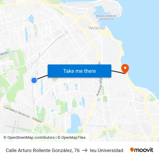 Calle Arturo Rollente González, 76 to Ieu Universidad map