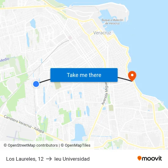 Los Laureles, 12 to Ieu Universidad map