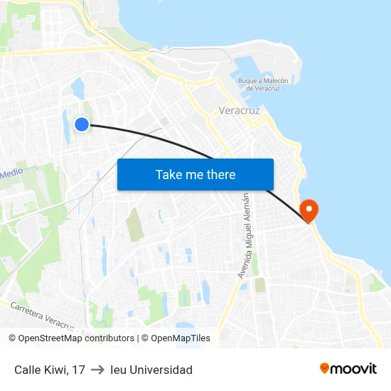 Calle Kiwi, 17 to Ieu Universidad map