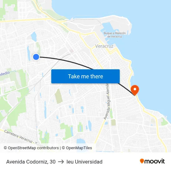 Avenida Codorniz, 30 to Ieu Universidad map