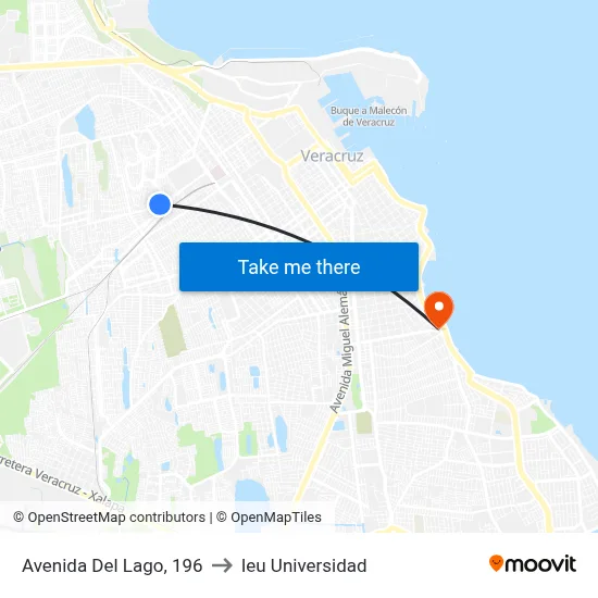 Avenida Del Lago, 196 to Ieu Universidad map