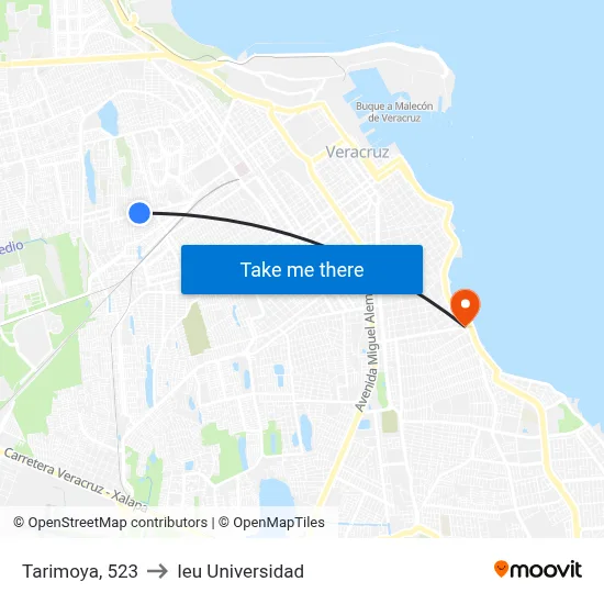 Tarimoya, 523 to Ieu Universidad map
