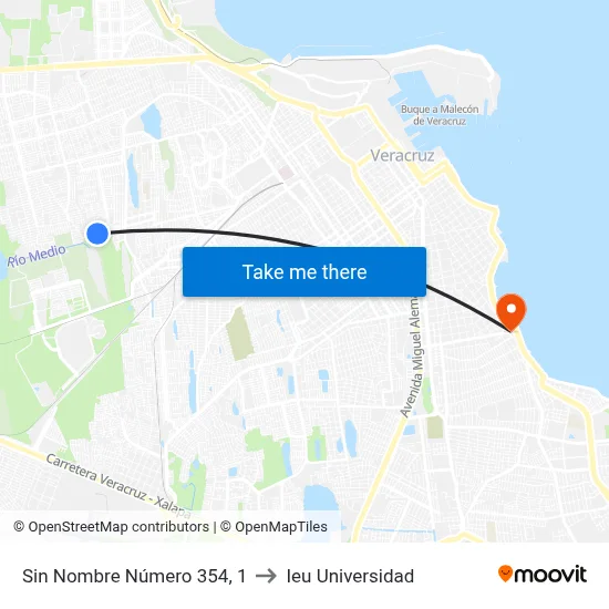 Sin Nombre Número 354, 1 to Ieu Universidad map
