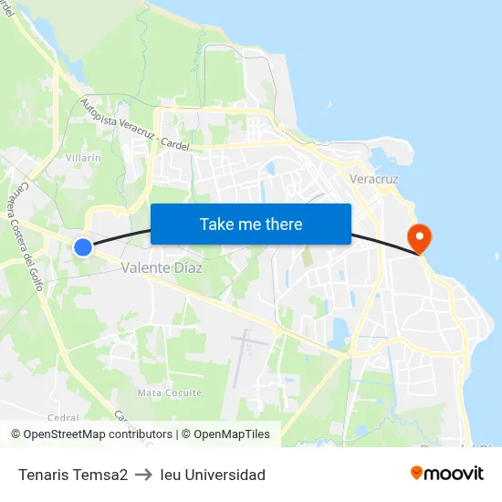 Tenaris Temsa2 to Ieu Universidad map