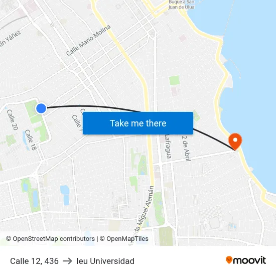 Calle 12, 436 to Ieu Universidad map