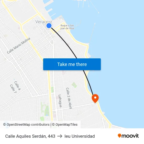 Calle Aquiles Serdán, 443 to Ieu Universidad map