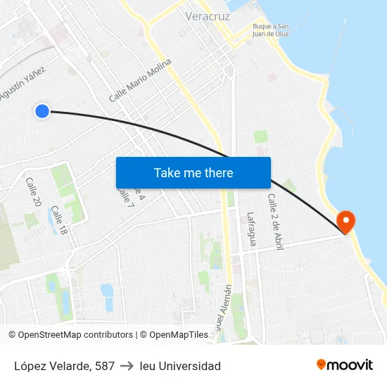 López Velarde, 587 to Ieu Universidad map