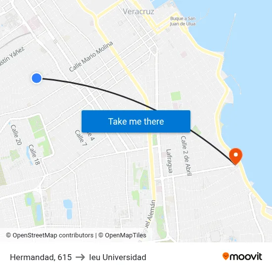 Hermandad, 615 to Ieu Universidad map