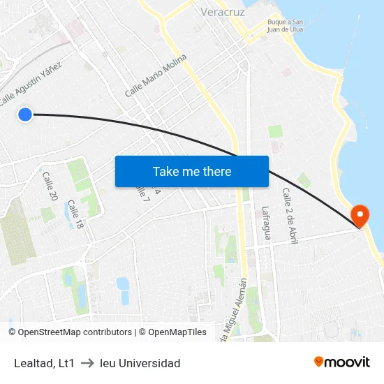 Lealtad, Lt1 to Ieu Universidad map