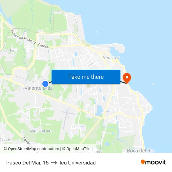 Paseo Del Mar, 15 to Ieu Universidad map