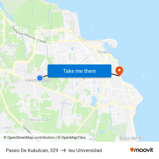 Paseo De Kukulcan, 329 to Ieu Universidad map