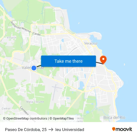 Paseo De Córdoba, 25 to Ieu Universidad map