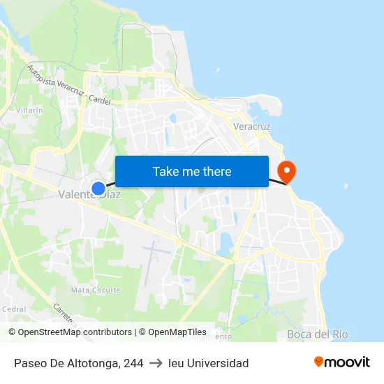 Paseo De Altotonga, 244 to Ieu Universidad map