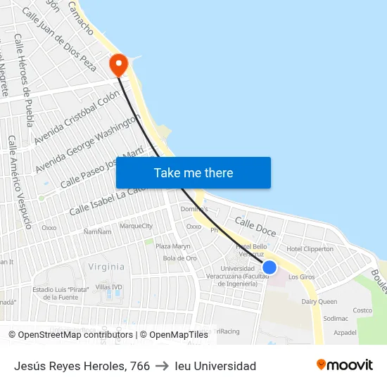 Jesús Reyes Heroles, 766 to Ieu Universidad map