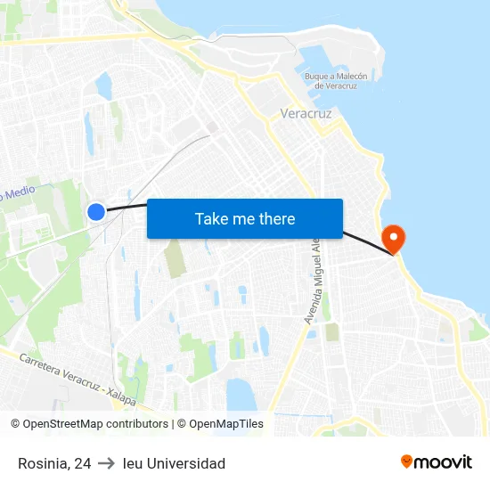 Rosinia, 24 to Ieu Universidad map