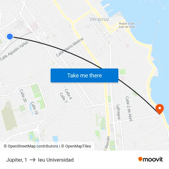 Júpiter, 1 to Ieu Universidad map