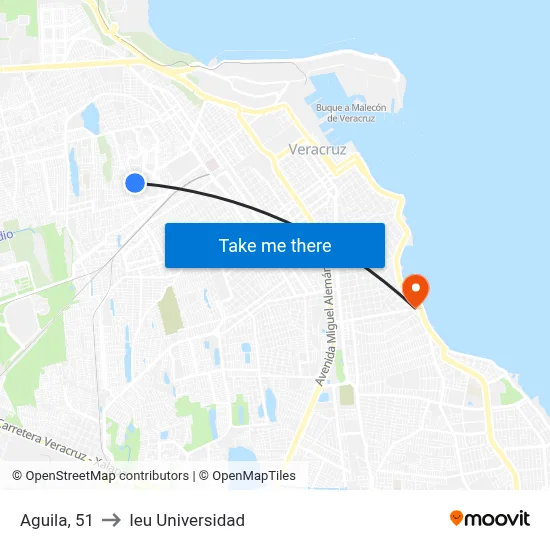 Aguila, 51 to Ieu Universidad map