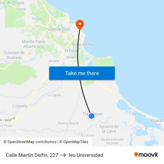 Calle Martín Delfín, 227 to Ieu Universidad map