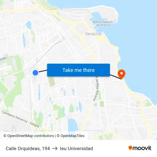 Calle Orquídeas, 194 to Ieu Universidad map