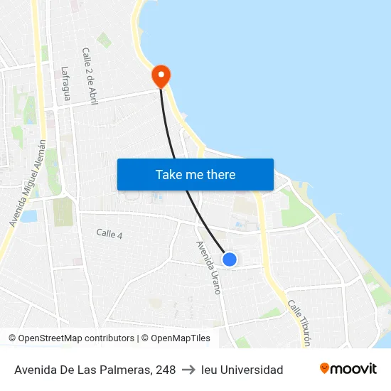 Avenida De Las Palmeras, 248 to Ieu Universidad map