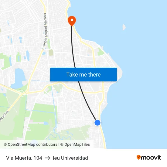 Via Muerta, 104 to Ieu Universidad map