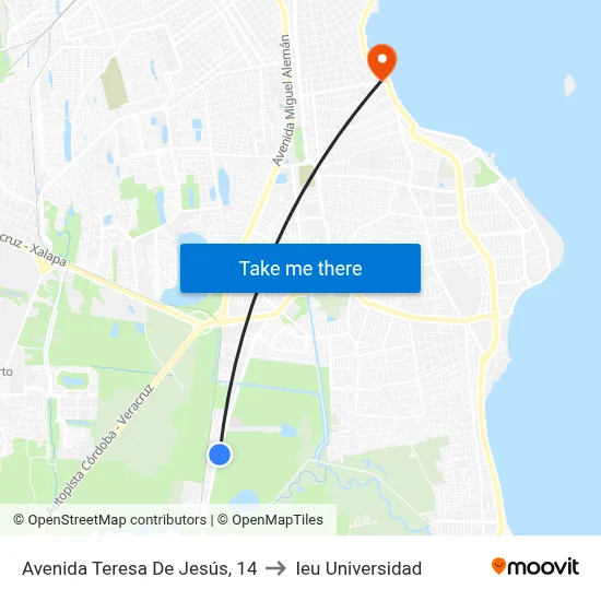 Avenida Teresa De Jesús, 14 to Ieu Universidad map