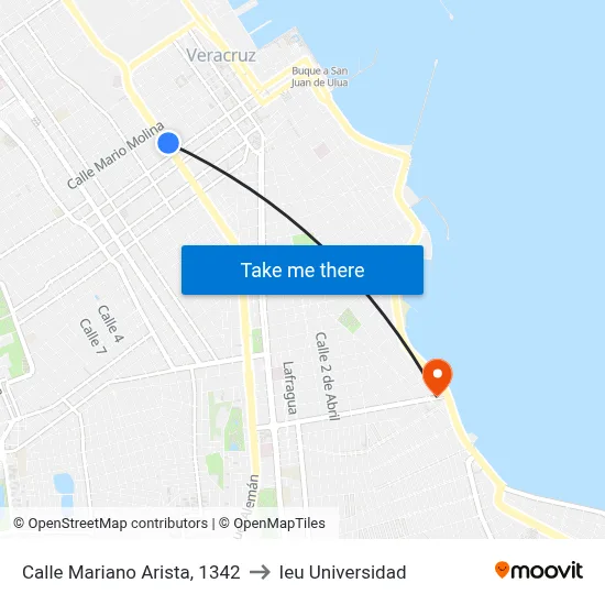 Calle Mariano Arista, 1342 to Ieu Universidad map