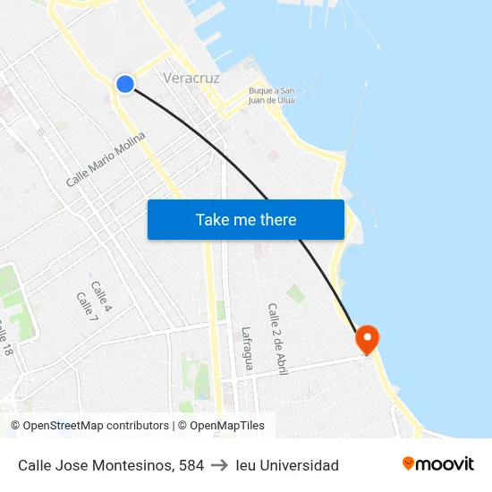 Calle Jose Montesinos, 584 to Ieu Universidad map