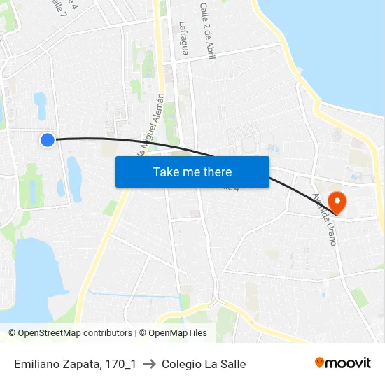 Emiliano Zapata, 170_1 to Colegio La Salle map