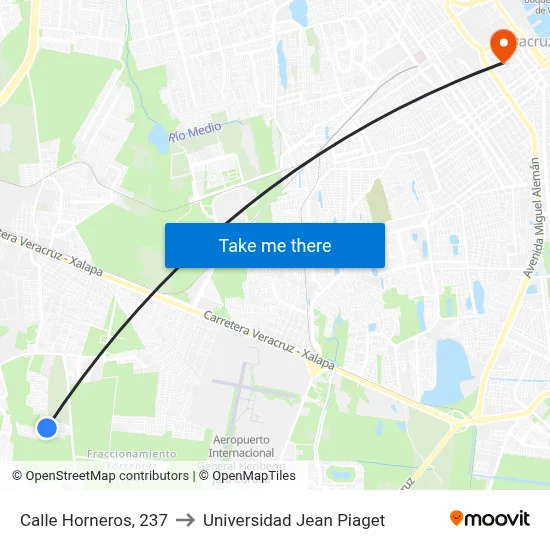 Calle Horneros, 237 to Universidad Jean Piaget map