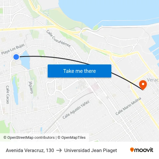 Avenida Veracruz, 130 to Universidad Jean Piaget map