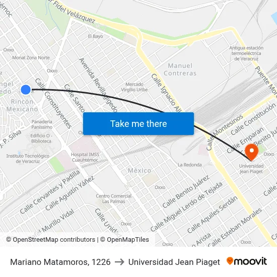 Mariano Matamoros, 1226 to Universidad Jean Piaget map