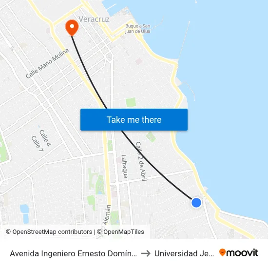 Avenida Ingeniero Ernesto Domínguez Aguirre, 480 to Universidad Jean Piaget map