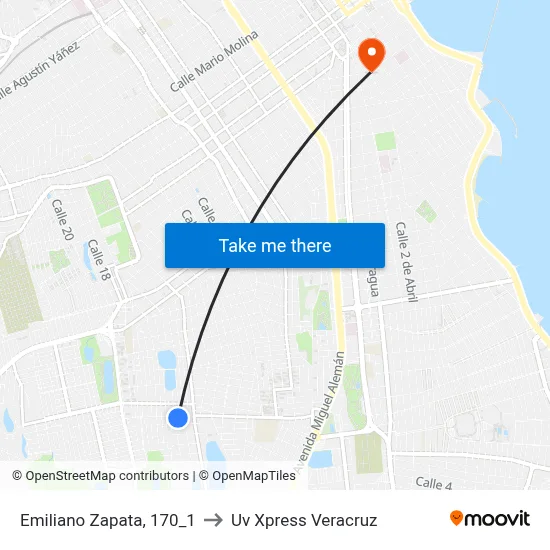 Emiliano Zapata, 170_1 to Uv Xpress Veracruz map