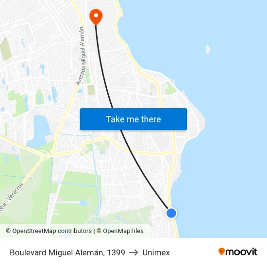 Boulevard Miguel Alemán, 1399 to Unimex map