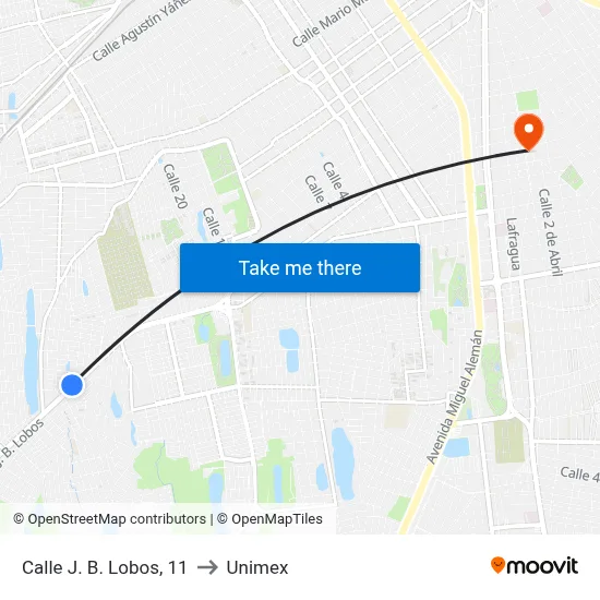 Calle J. B. Lobos, 11 to Unimex map