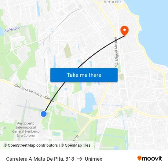 Carretera A Mata De Pita, 818 to Unimex map