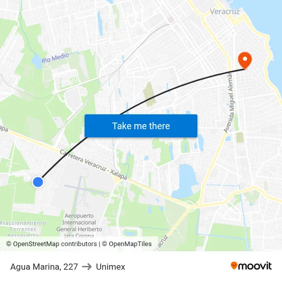 Agua Marina, 227 to Unimex map
