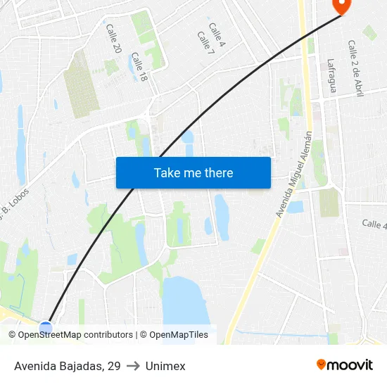 Avenida Bajadas, 29 to Unimex map