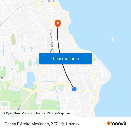 Paseo Ejército Mexicano, 227 to Unimex map
