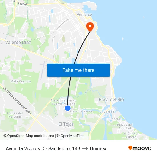 Avenida Viveros De San Isidro, 149 to Unimex map